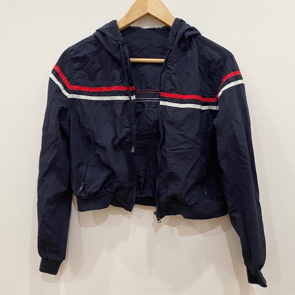 brandy melville navy striped windbreaker